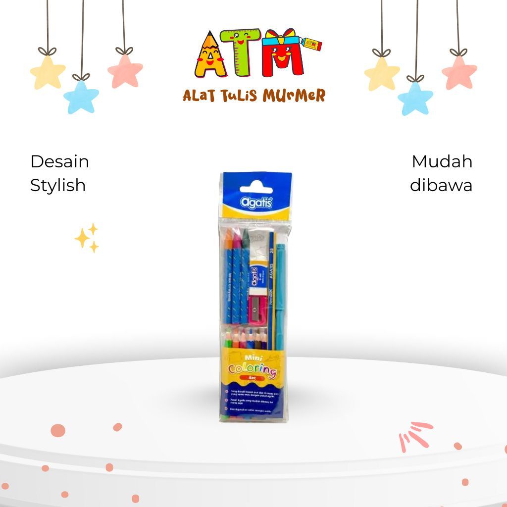 Jual PAKET MENGGAMBAR/SET COLORING/AGATIS ECO KIDS MINI COLORING SET-4 ...
