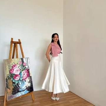 Rok Lilit Flare Pants Himari Skirt Rok Panjang Satin Silk Premium Bawahan Kondangan Wisuda