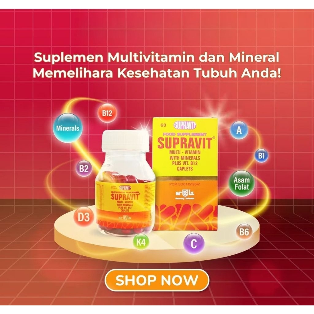 Jual SUPRAVIT MULTIVITAMIN 60bj | Shopee Indonesia