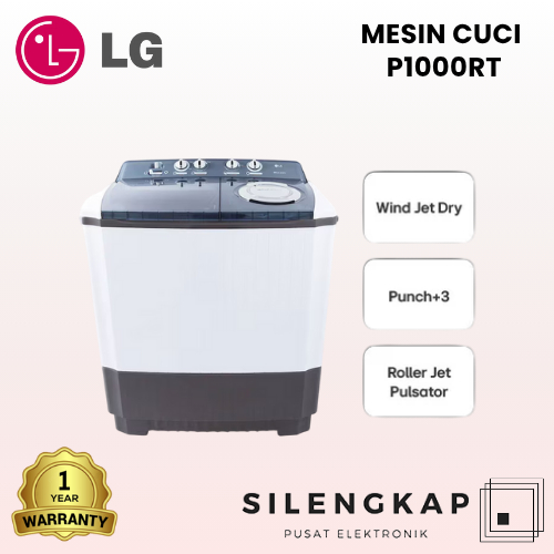 Jual LG Mesin Cuci 2 Tabung P1000RT 10KG Garansi Resmi / P 1000 RTM 10 ...
