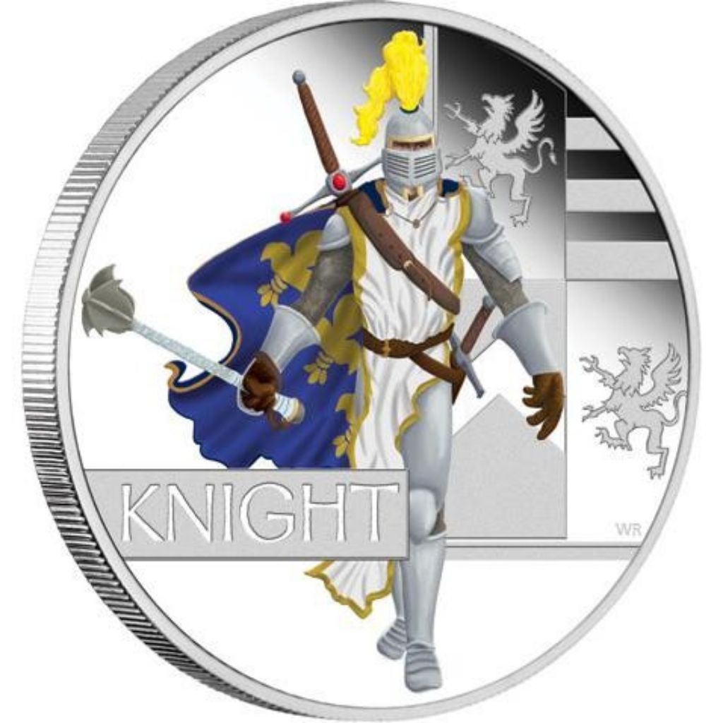 Jual MEDIEVAL KNIGHT Great Warrior Silver Coin 1$ Tuvalu 2010 ( rare ...