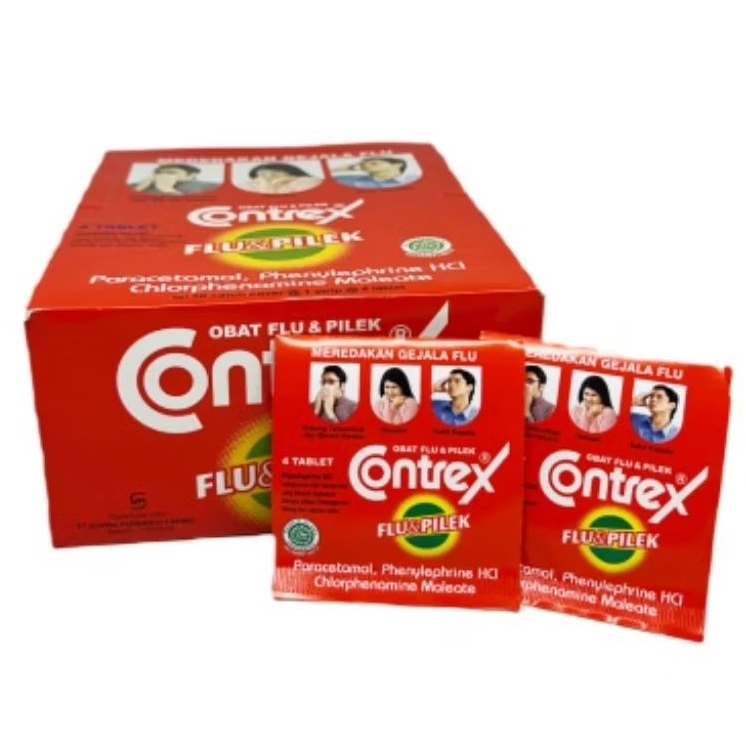 Jual Contrex Tablet Flu & Batuk Box 50 strip | Shopee Indonesia