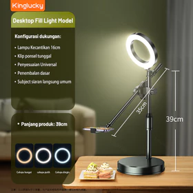 KINGLUCKY K5 Tripod Overhead Stand Hp Lampu Tripod Meja Konten Live Streaming