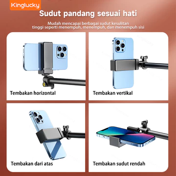 KINGLUCKY K5 Tripod Overhead Stand Hp Lampu Tripod Meja Konten Live Streaming
