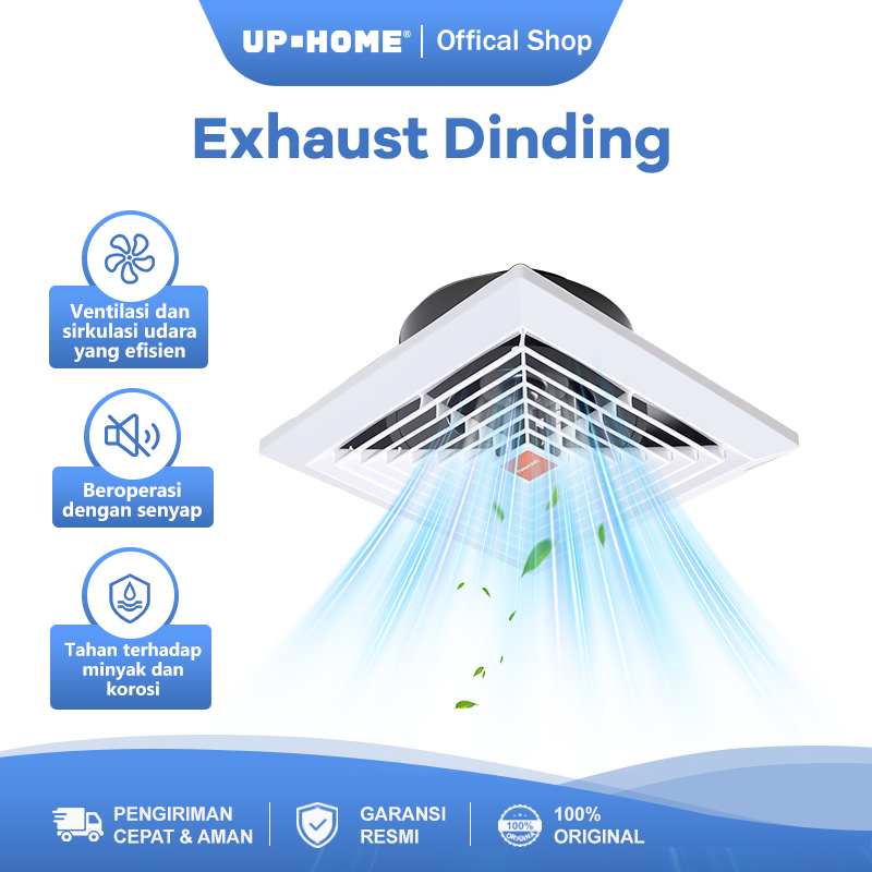 Product image UPHOME Exhaust Fan Dinding 8/10/12 Inch / Kipas Exhaust Dapur Kencang  Cocok Dinding Atap + Corong Pipa Gas