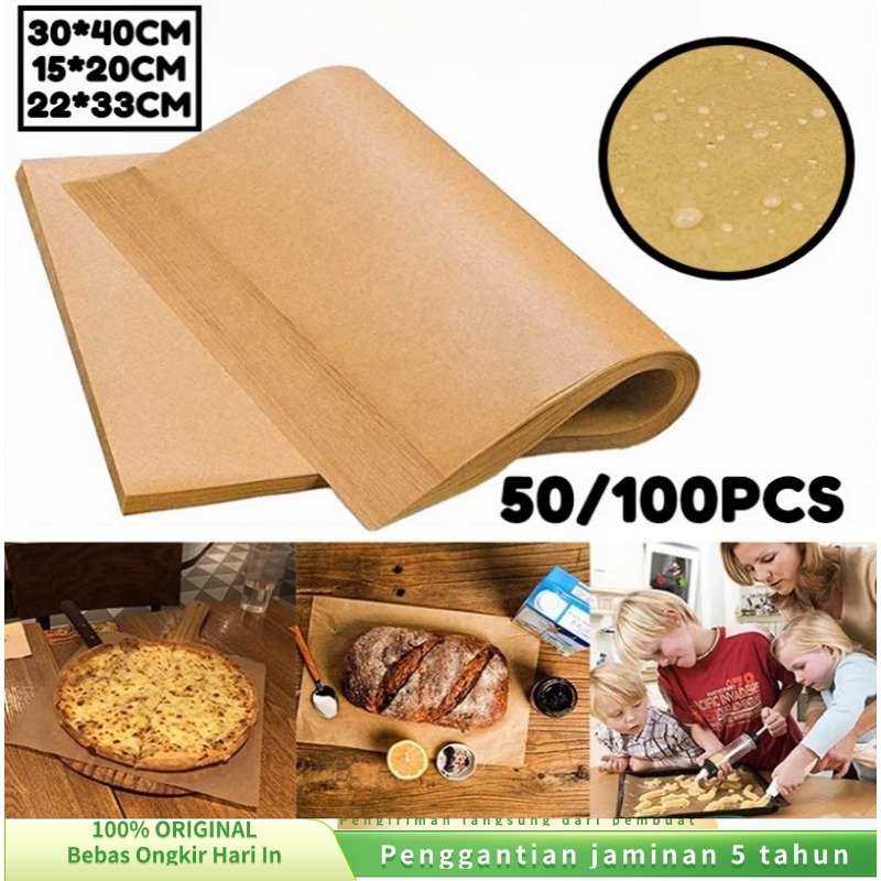 Jual (COD/Gratis Ongkir) 100pcs Kertas Baking Paper / Kertas Alas Roti ...