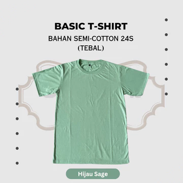 Tebal Kaos Polos Pria Wanita Lengan Pendek Semi Cotton 24s Premium Reguler Fit Dewasa Lembut