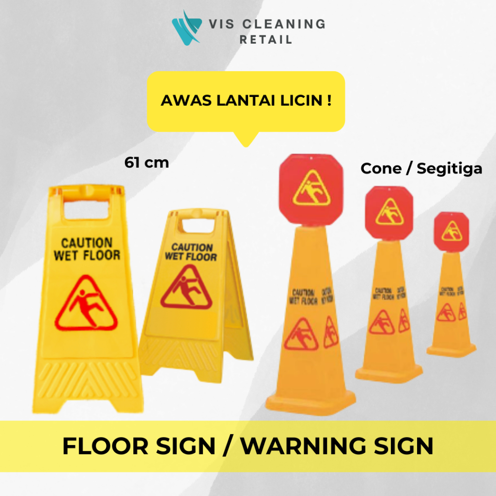 Jual Floor Sign / Warning Sign Awas Lantai Licin Kuning / 61 cm ...