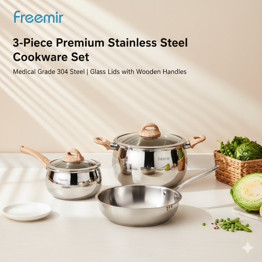 Jual Official freemir Kitchen steaming stir-frying and boiling set 304 ...
