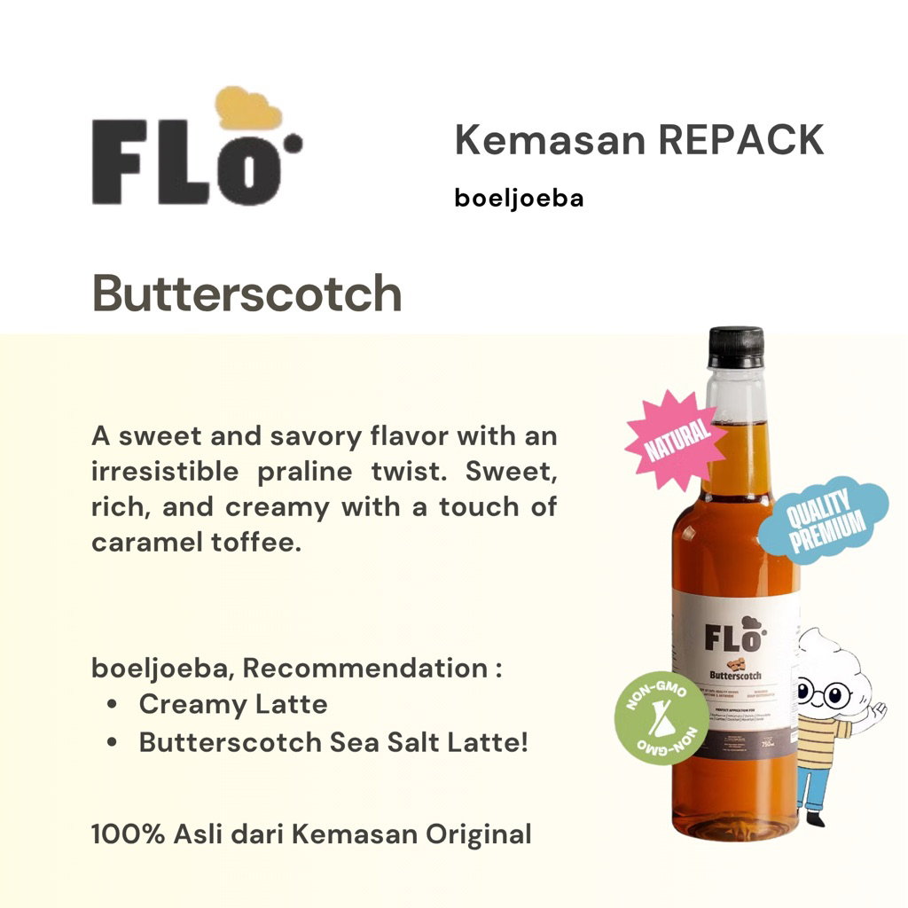 Jual FLO - Butterscotch Syrup Repack [30, 50, 100] g | Shopee Indonesia