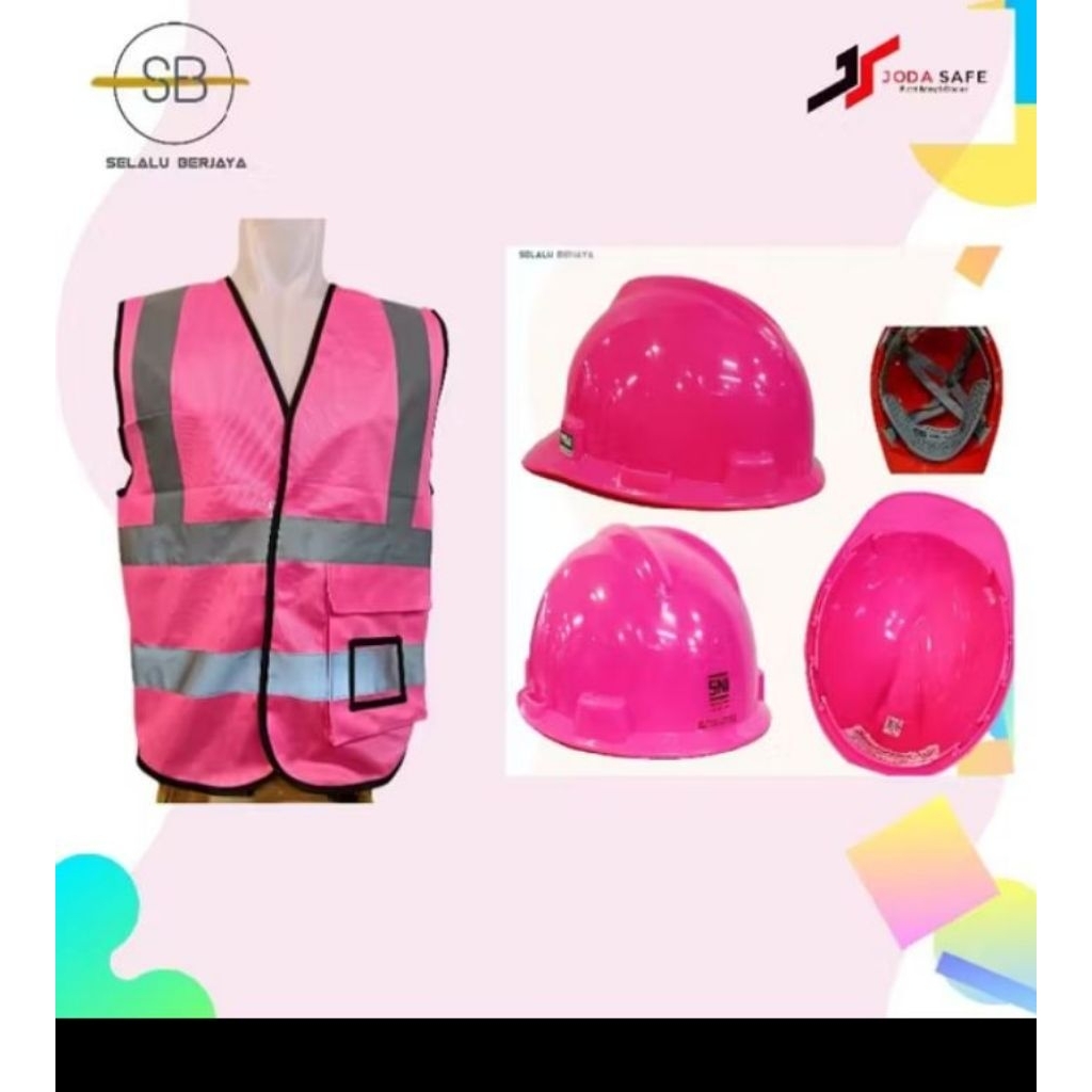 Jual Rompi Pink + Helm Pink MSA Local SNI | Shopee Indonesia