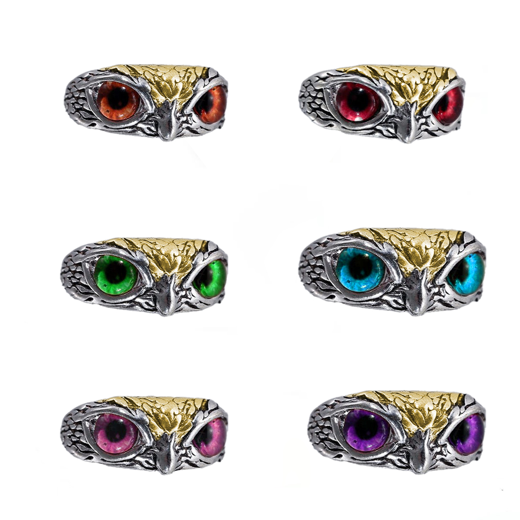 Jual COD Cincin Punk Mata Burung Hantu Vintage Retro HIP HOP Perak S925 ...