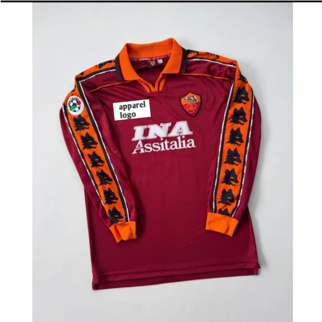 Jual JERSEY AS ROMA 1998/1999 HOME JERSEY FULL PRINTING TERBARU LENGAN ...