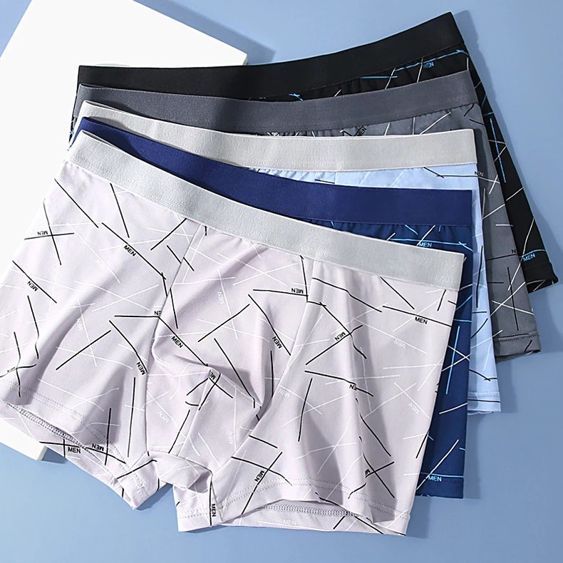 Jual Boxer Pria Underwear Paket Isi 6pcs Dan 3pcs Antibakteri Ice Silk ...