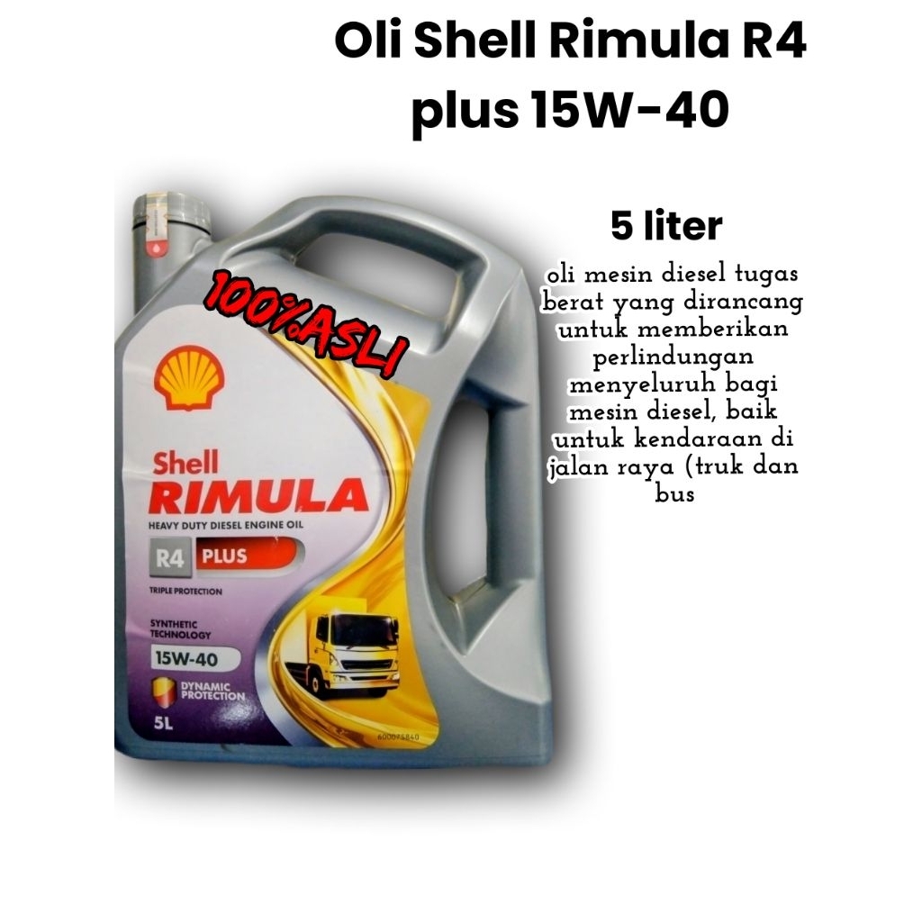 Jual Oli shell Rimula R4 plus 5 liter 15W-40 100%asli | Shopee Indonesia