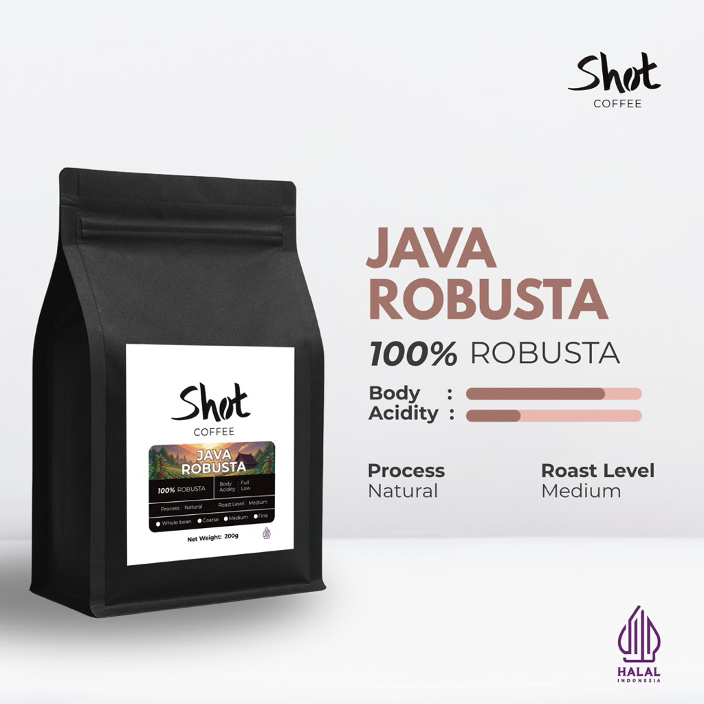 Jual Shot Coffee - Kopi Java Robusta Grade 1 200gr | Shopee Indonesia