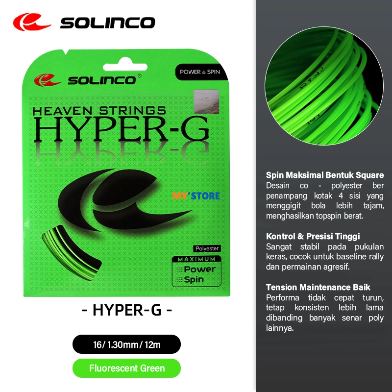 Jual Senar Raket Tennis Solinco Hyper G Fluorescent Green Original ...