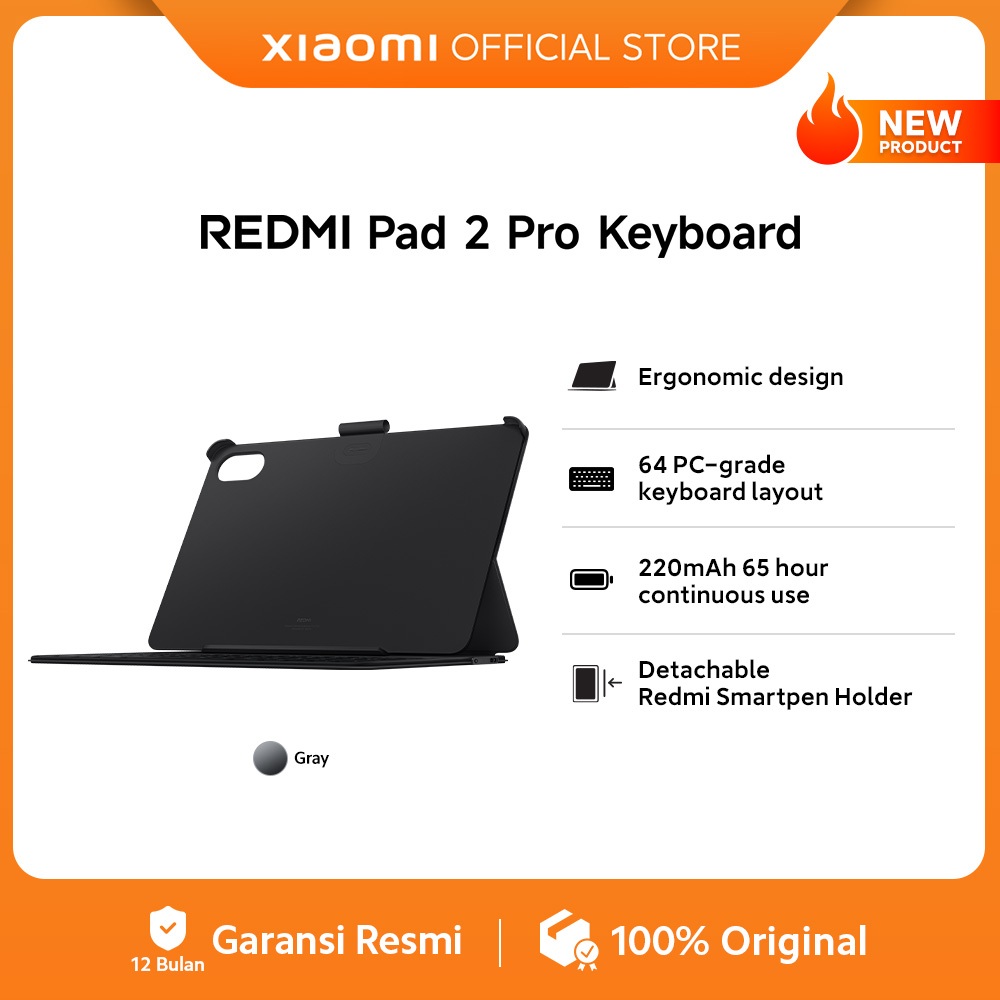 Jual Redmi Pad 2 Pro Keyboard | Ergonomic design | 64 PC-grade keyboard ...