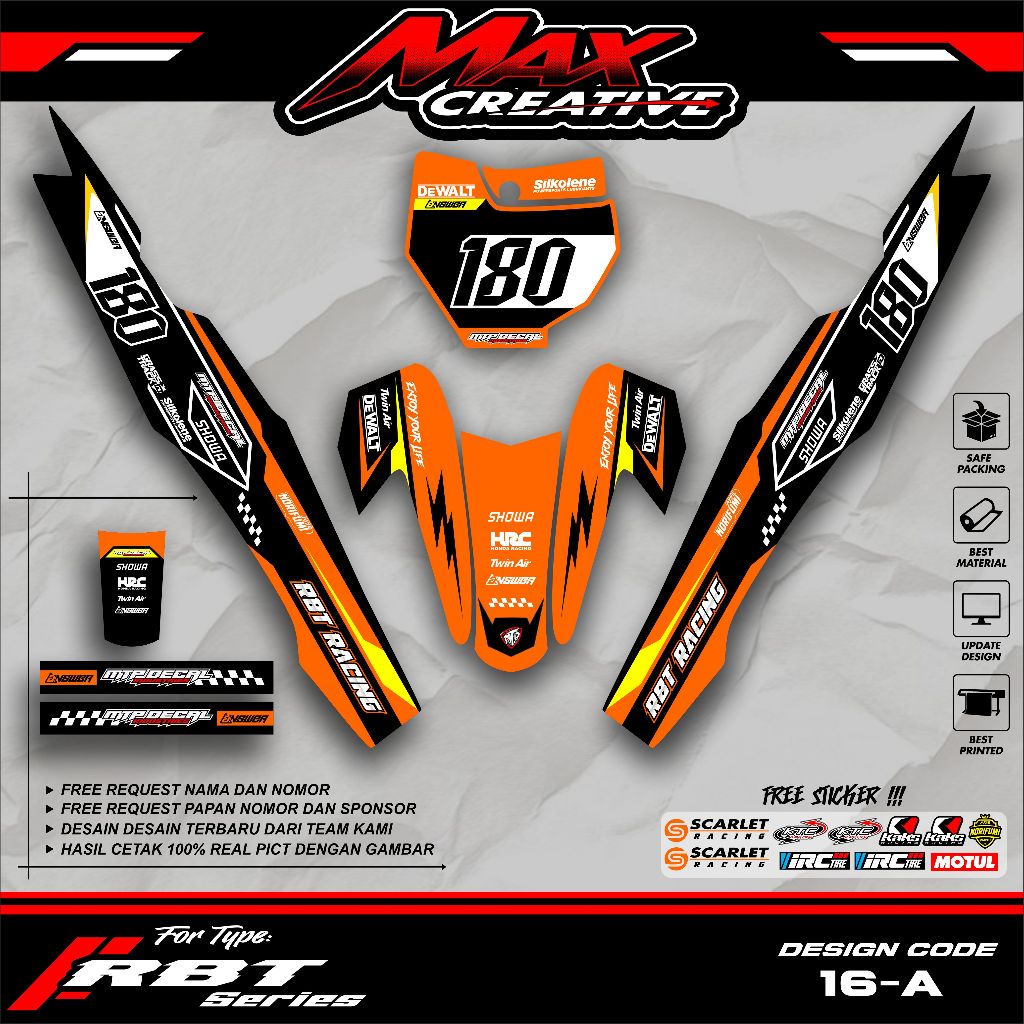 Jual MAX CREATIVE RBT/GTX VEGA R NEW Stiker Striping Motor RBT Bebek ...