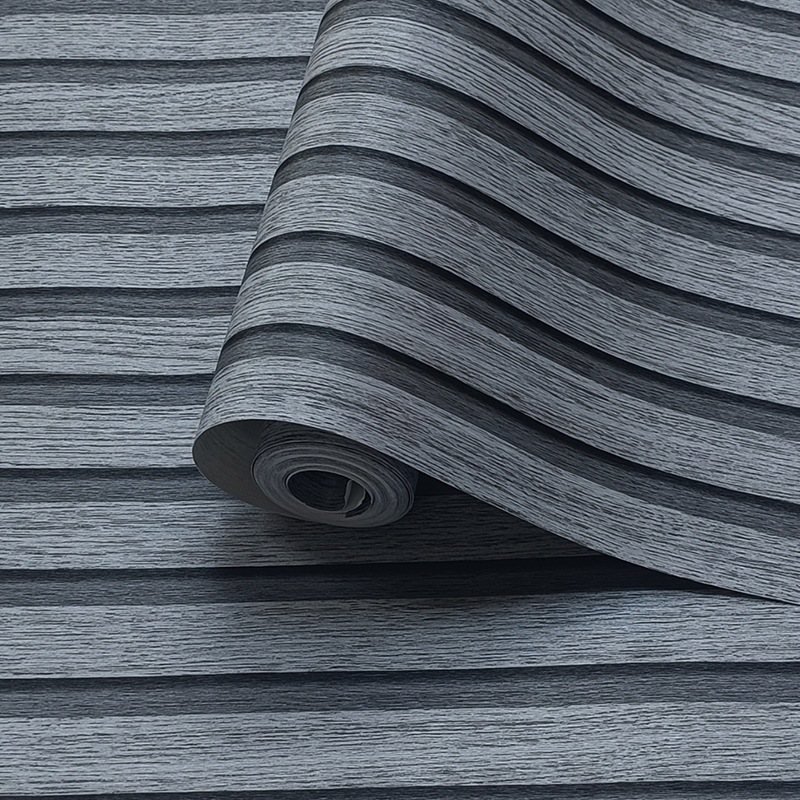 Wallpaper Stiker Panel Grey Wood Vertikal | Rumah Mewah Modern 7–8m x 45cm wallpaper ruang tamu