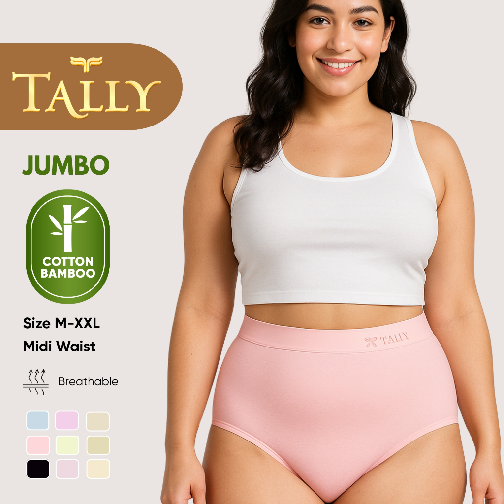 TALLY Celana Dalam Wanita Bahan Katun Bambu Fit to M - XXL CD JUMBO Soft Panties CD 3088/6686/5080/1594 Sarwendah