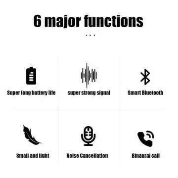Handsfree Bluetooth A6s TWS Portable Headset Hf BT Wireless Sport In Earphone With Microphone