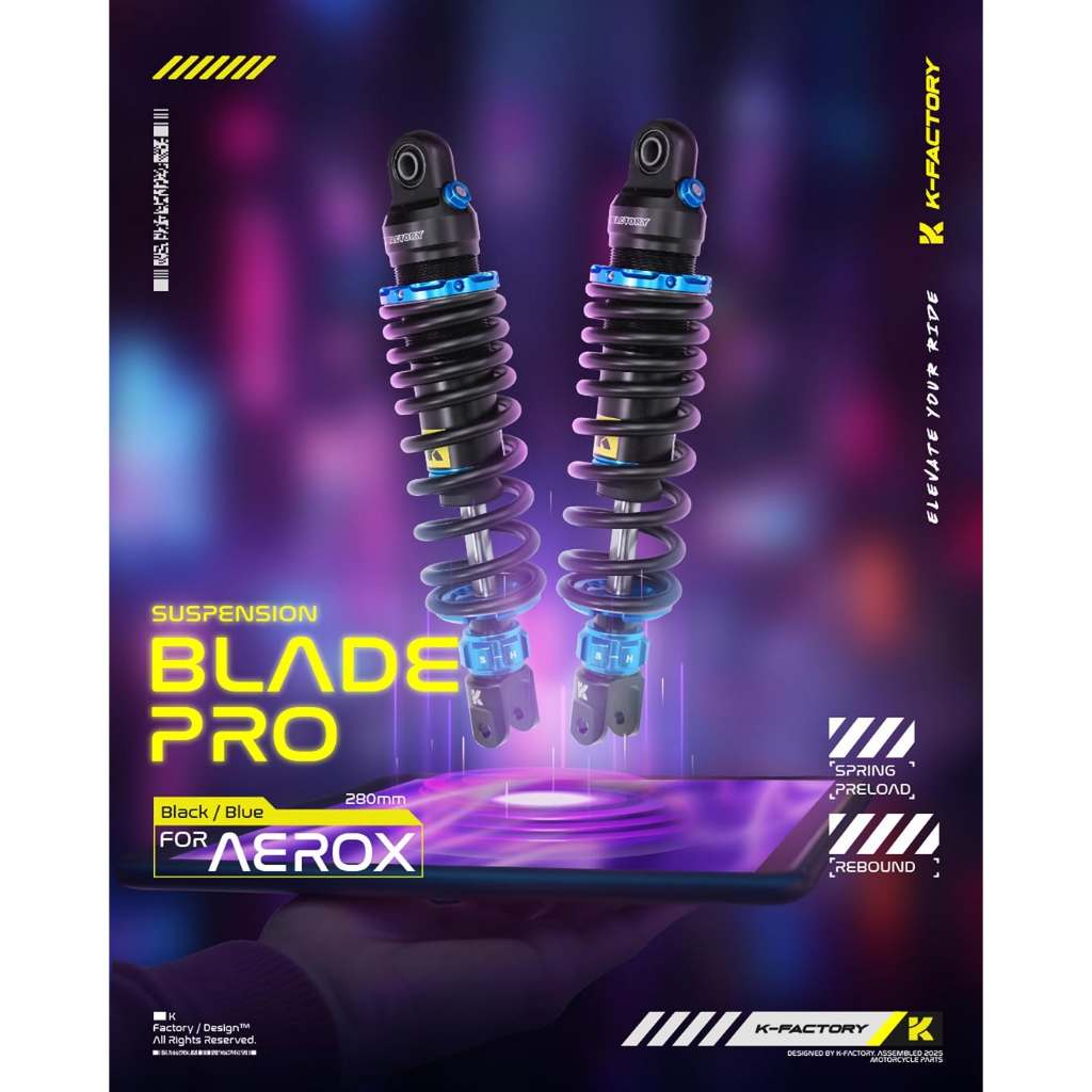 Jual K-Factory Blade Pro Twin Shock For Aerox (Downsize) 280MM | Shopee ...