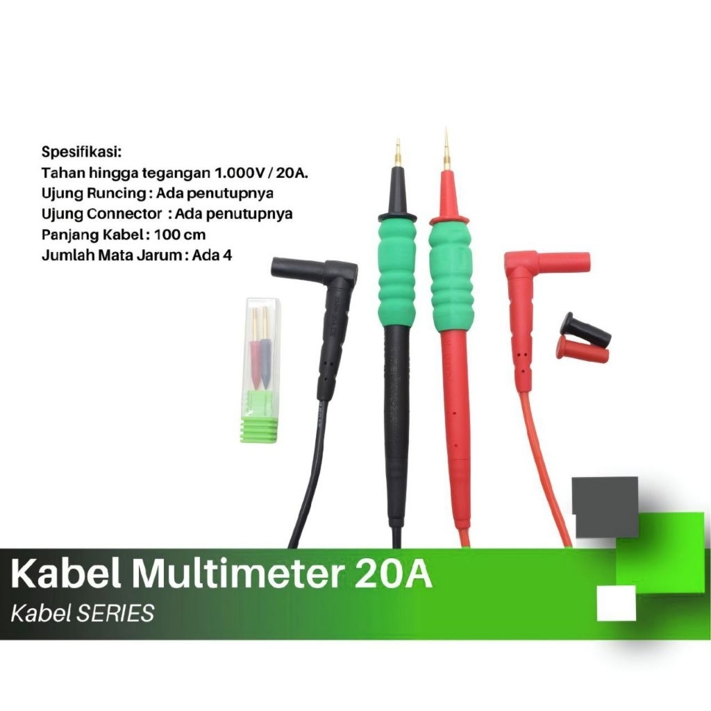 Jual KABEL MULTIMETER PROBE MULTI 20A ADA TAMBAHAN UJUNG RUNCING ...