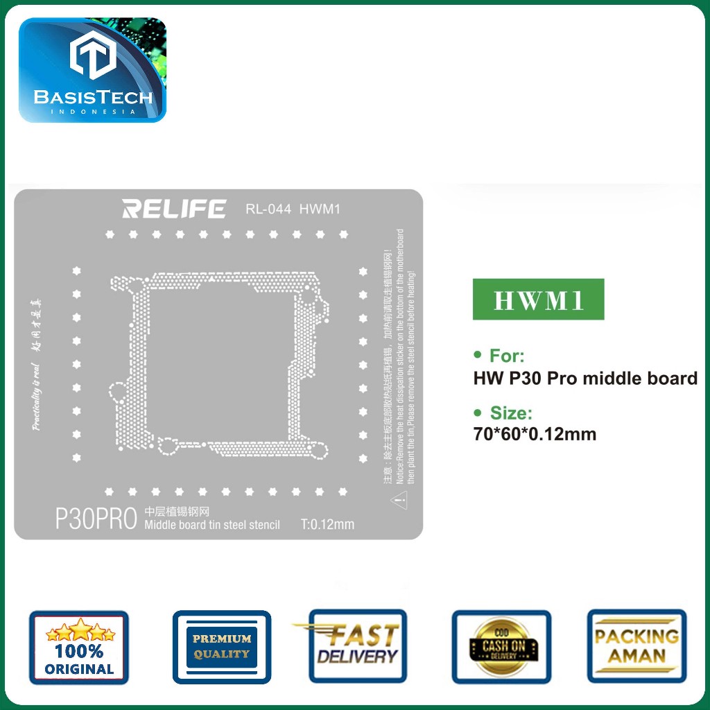 Jual STENCIL PLAT CETAKAN IC BGA CPU REBALLING RELIFE RL-044 HWM1 FOR ...