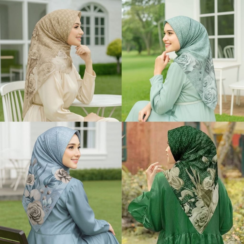 SALE HIJAB / DARENAA SERIES / KERUDUNG VOAL MOTIF / SEGI EMPAT VOAL / JILBAB TERBARU / LASER CUT