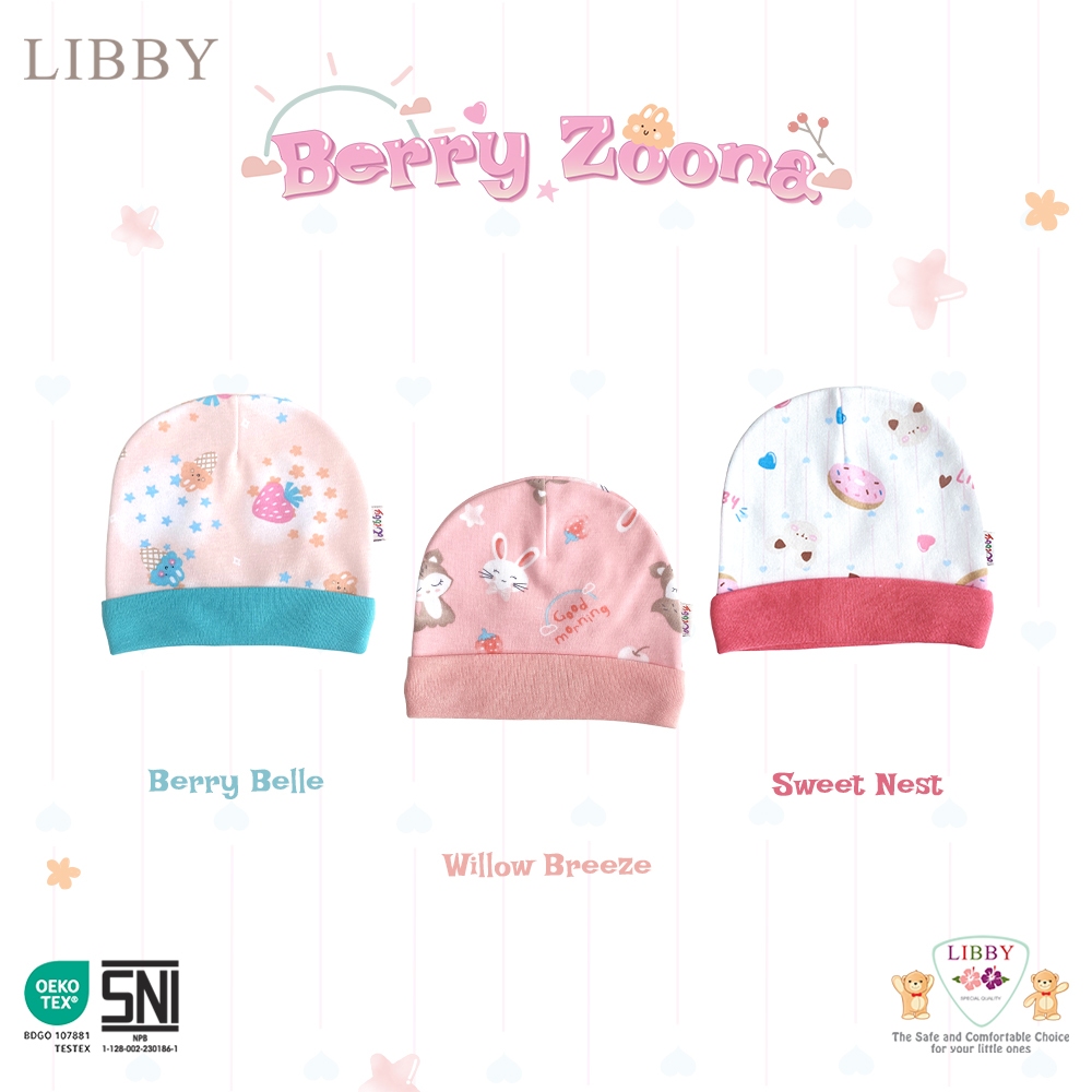 Jual LIBBY TOPI BULAT & TALI MOTIF 3PCS | BERRY ZOONE | HUNTER ...