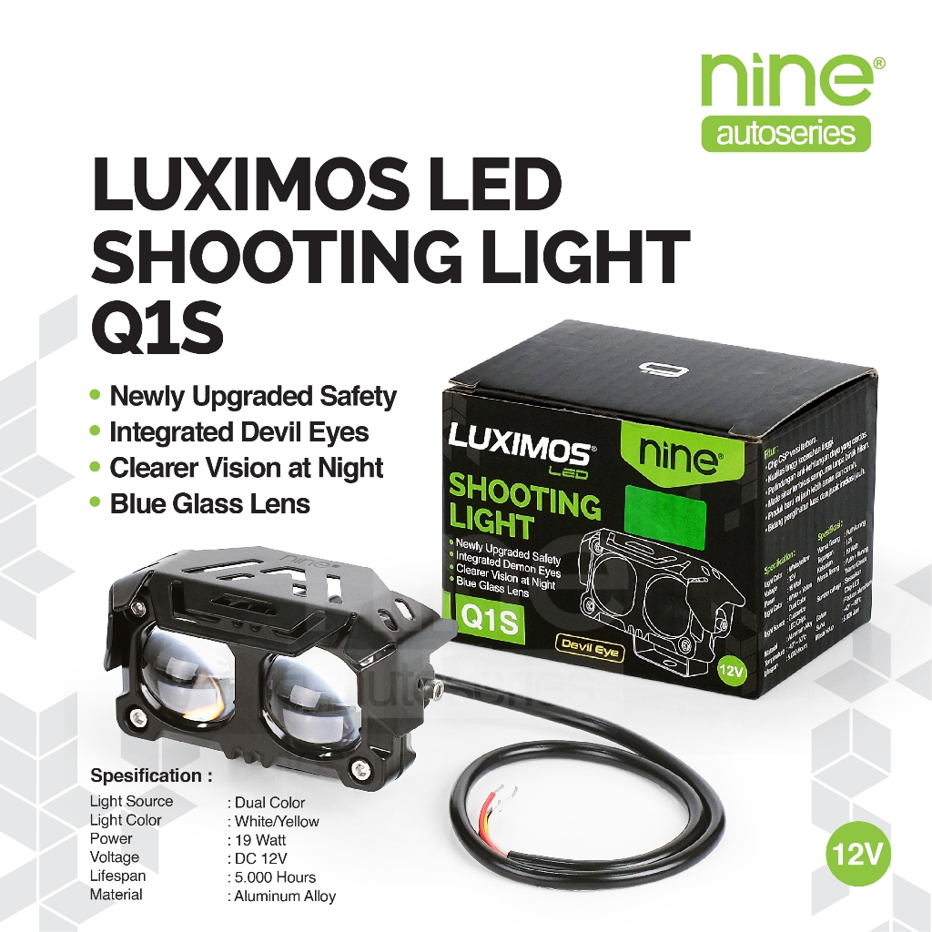 LUXIMOS Lampu Tembak 19W SQL 2 Mata Super Terang Projector Laser Motor Mobil Q1S - NINE AUTOSERIES