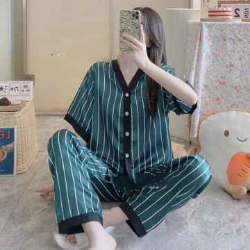 YapLie VLECA01 Baju Tidur Piyama Satin Premium Bahan Lembut Halus Cantik Cocok Seharian