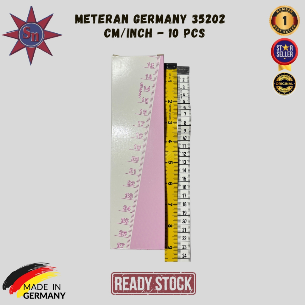 Jual Meteran Germany 35202 - One Color - Cm/Inch - 10 Pcs - Premium ...