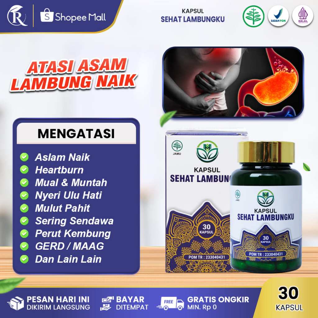 KAPSUL SEHAT LAMBUNGKU Obat Asam Lambung Naik Heartburn Mual Nyeri Ulu Hati Mulut Pahit Sering Sendawa