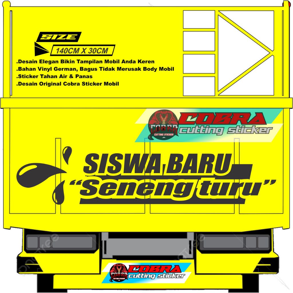 Jual STICKER BAK BELAKANG TRUCK SISWA BARU SENENG TURU CUTTING STICKER ...