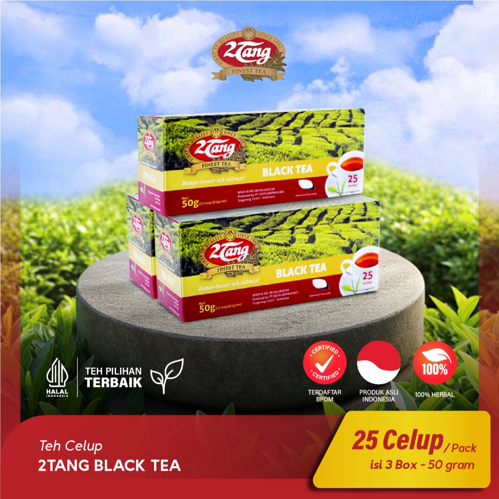 Jual 2Tang Black Tea 50gr [25 kantong @2gr] - Kantong Teh/Teh Celup per ...