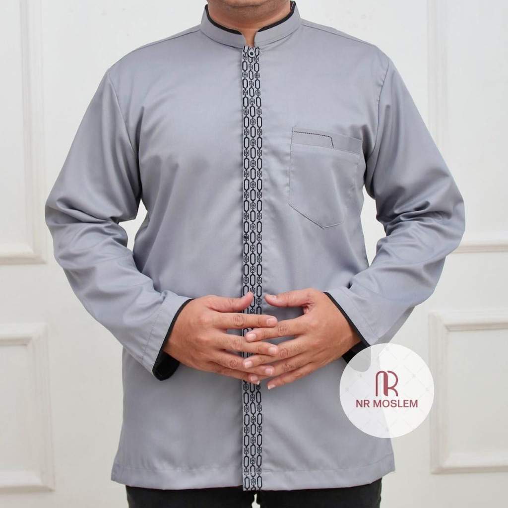Baju koko pria lengan panjang bahan katun adem lembut , baju koko pria casual  ,baju koko pria dewasa kode Ark 47