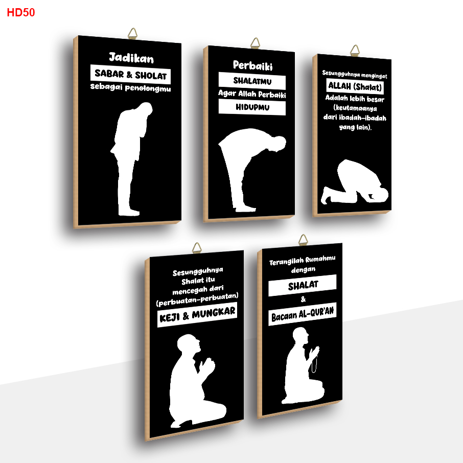 Vo1z03 - Hiasan Dinding 1 Sset 5 Pcs Motivasi Solat Dekorasi Hiasan Dinding Hiasan Rumah Hiasan Kekinian Hiasan Kamar Ruang Tamu