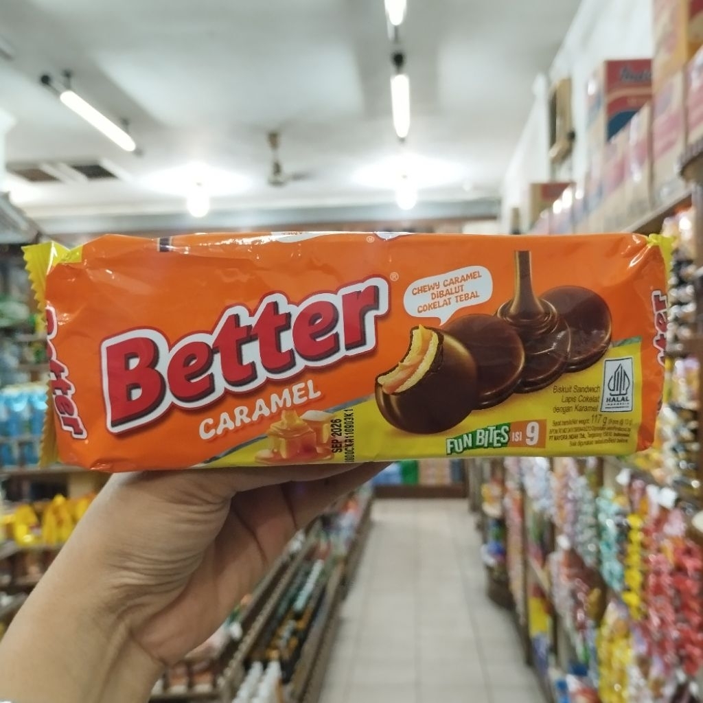 Jual BETTER SANDWICH VANILLA CREAM BISKUIT COKLAT / CARAMEL FUN BITES ...