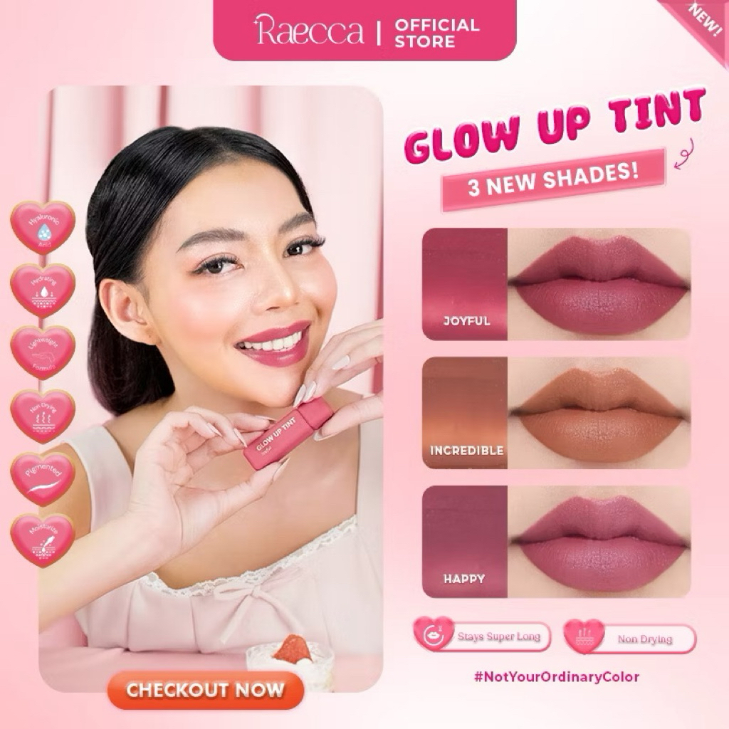 Jual Raecca Glow Up Tint — Soft on Lips, Strong on Stain Lip Tint ...