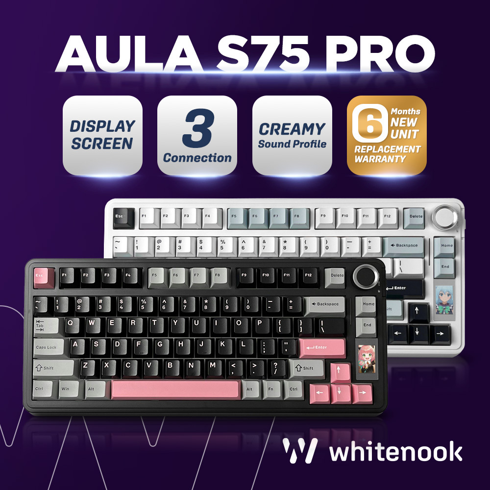 Jual AULA S75 Pro Mechanical Keyboard Three Mode Wireless TFT Display ...