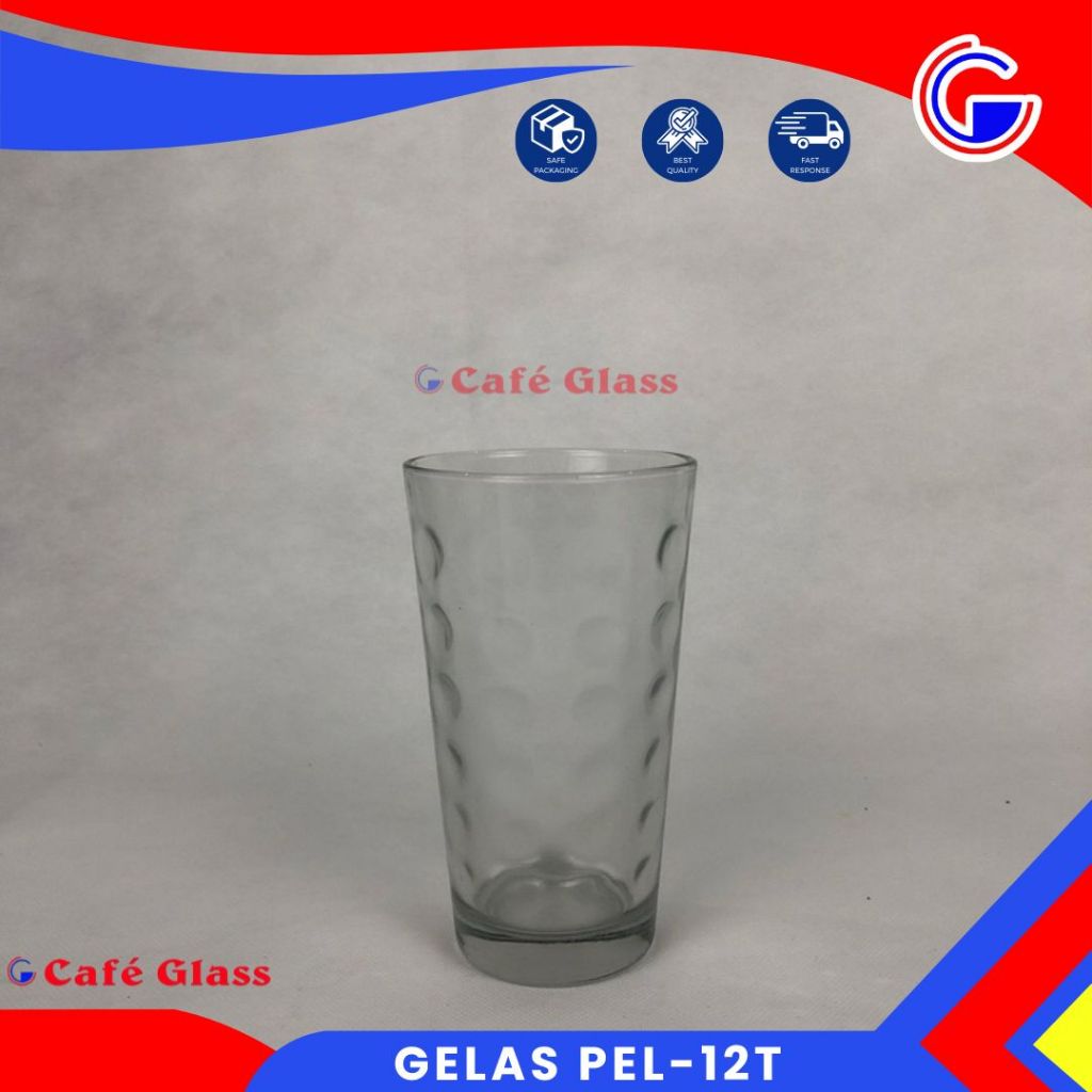 Gelas Kaca Tekstur Polkadot Lucu / Gelas Kaca Aesthetic Polkadot / Gelas Pel-12T / Gelas Pel-16T