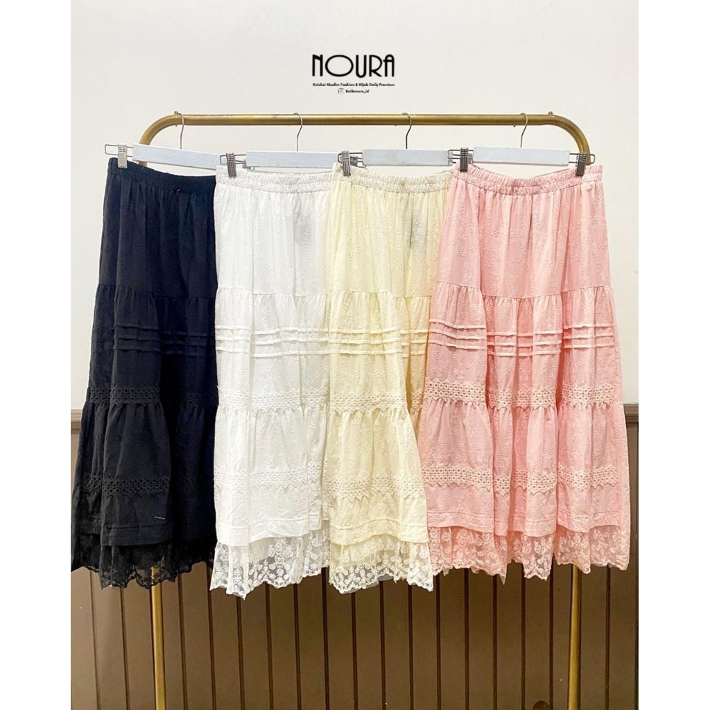 Jual Rok Brokat Ruffle Noura Series Butik Noura | Shopee Indonesia
