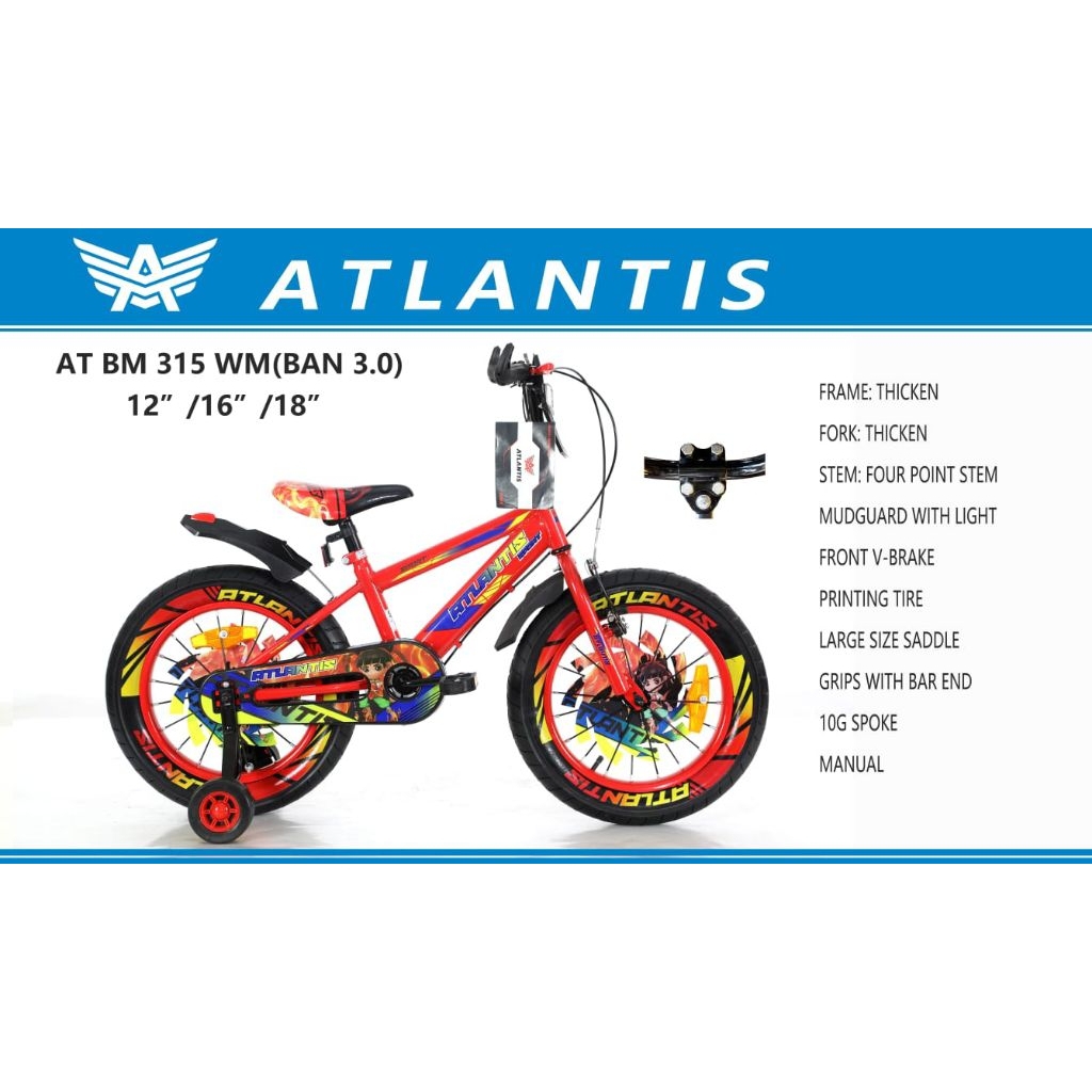 Jual SEPEDA BMX 12/16/18 ATLANTIS 321 BAN BESAR FRAME TEBAL + RODA ...