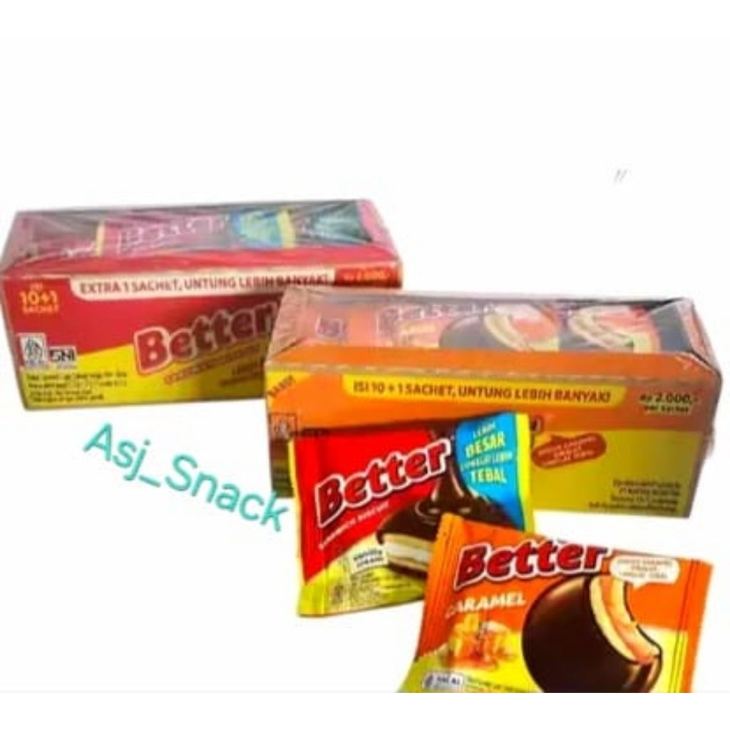 Jual Better Sandwich Biscuit Rasa Vanilla Cream ( 10 pcs x 27g ...