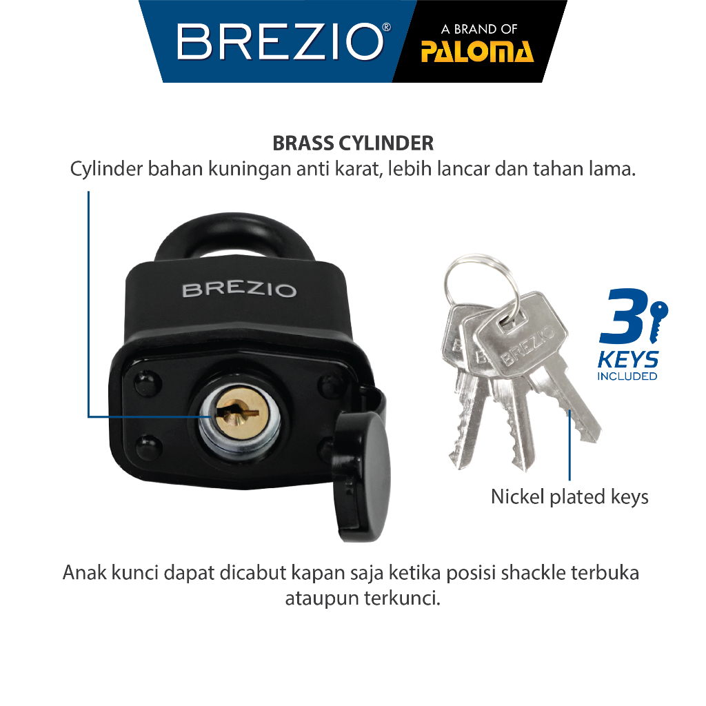 Jual BREZIO Gembok Padlock Pagar Gerbang Loker Gembok Kunci Pintu Mobil ...