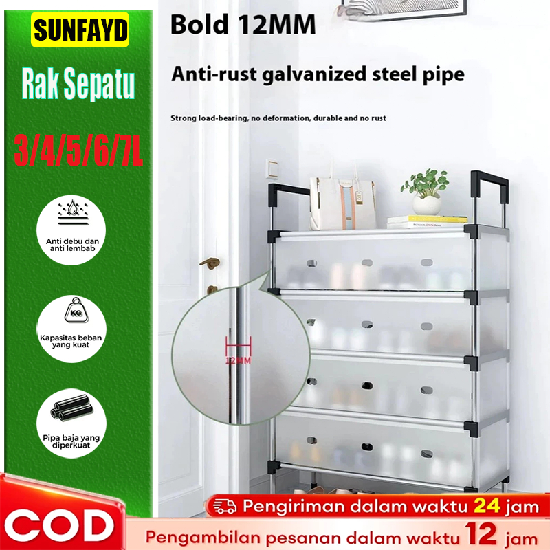 Jual Rak Sepatu Anti Debu 3/4/5/6 Lapis/susun tertutup Lapis/ Rak ...