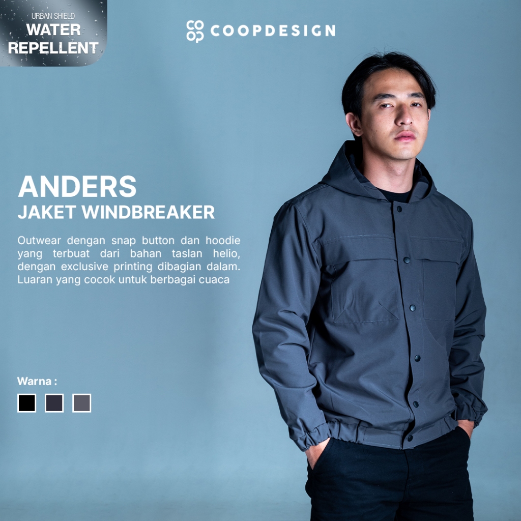 Jual Coop Design - Anders Jaket Taslan Hoodie Pria Parasut Reguler ...