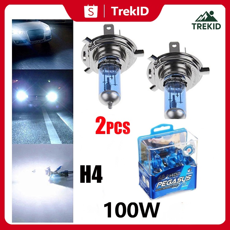 Lampu LED Depan Mobil 2PCS H4 100W 12V 6000K Putih – Super Terang untuk Fog & Headlight